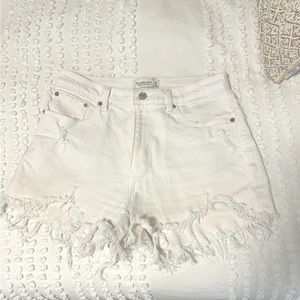 Abercrombie Curve Love Sz 8 White Jean Shorts
